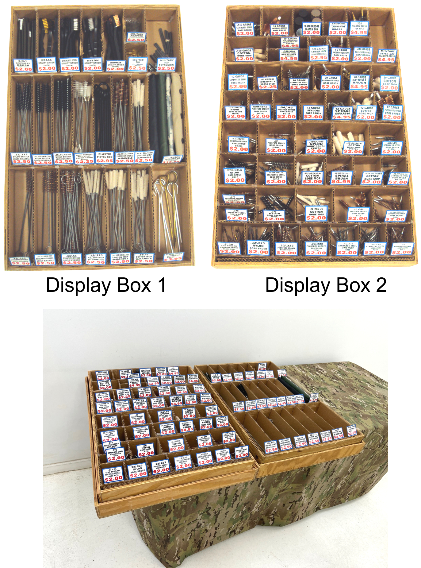 Wooden Gun Cleaning Displays